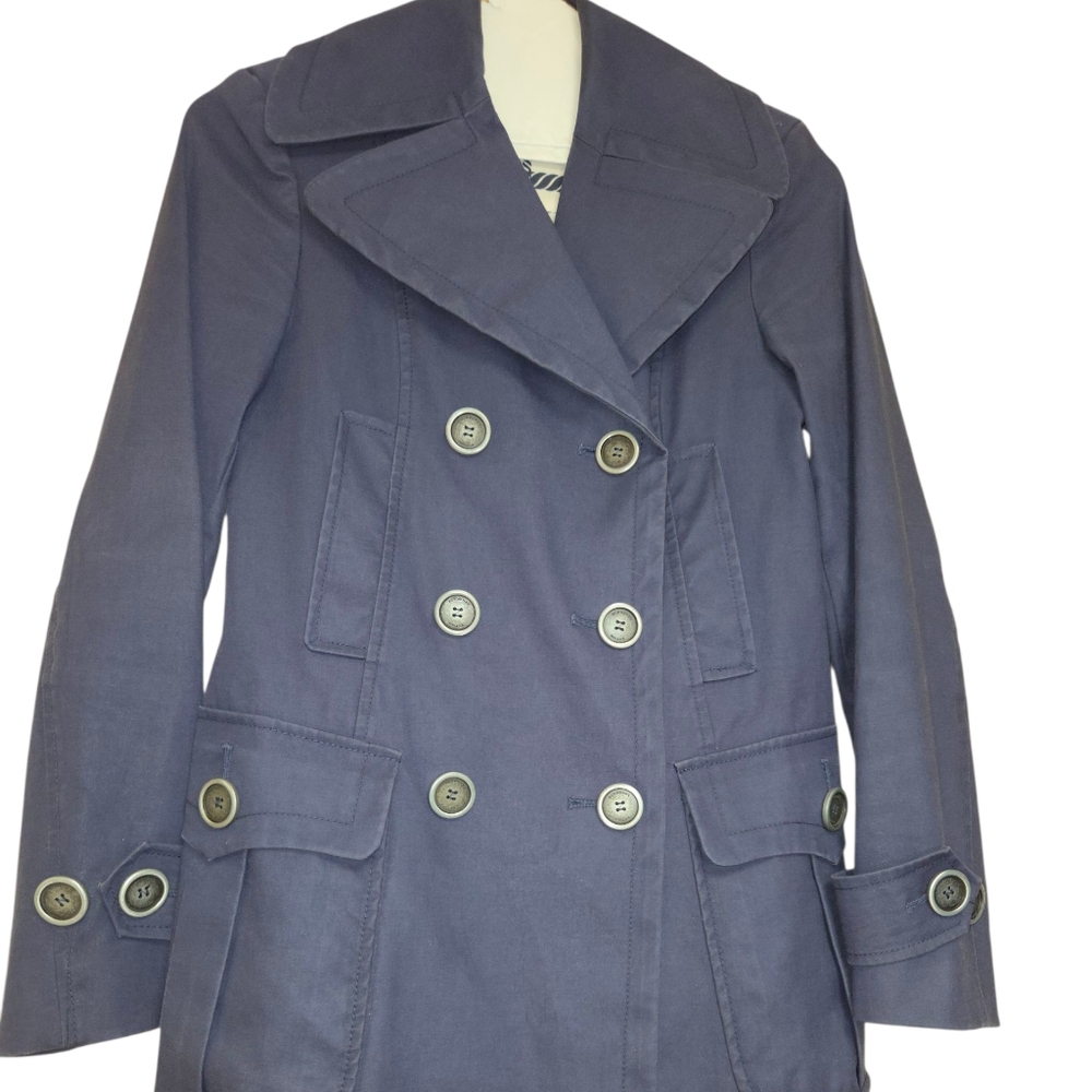 Vintage Burberry Navy Double-Breasted Pea Coat